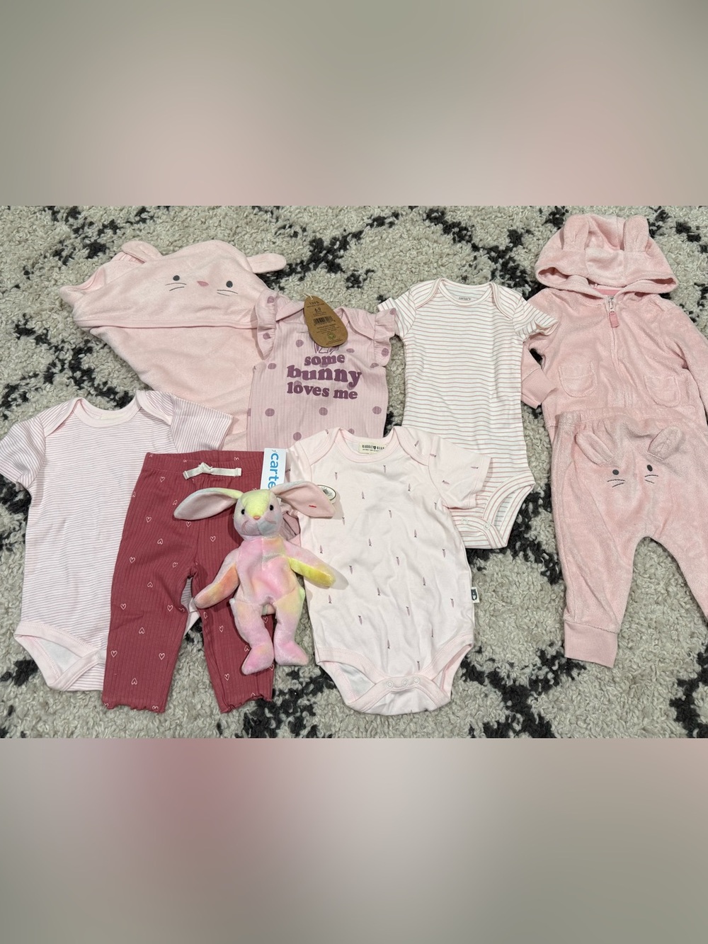 NWT Baby Pink Bunny-Themed Bundle Size 6 Months & 6-9 Months